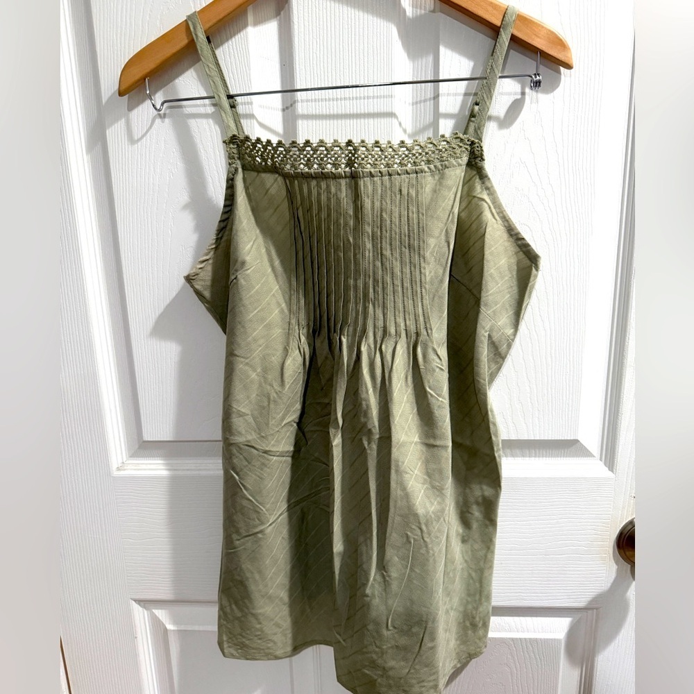 Olive Green Sleeveless Babydoll tie back top Y2K style
